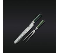 HexClad Damascus Steel Carving Set | Japanese Damascus Steel and Pakkawood Handle, Perfectly Balanced, Michelin Star Chef Recommended