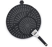 HexClad Grease Splatter Screen for Frying and Searing, Fits HexClad’s 10 and 12-inch Pans, Dishwasher-Safe, Folding Design, Heat-Safe to 480°F, Stay-Cool Locking Handle, Silicone and Stainless Steel