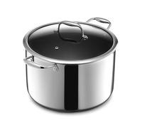 HexClad Hybrid Nonstick 10-Litre Stockpot with Tempered Glass Lid, Dishwasher Safe, Induction Ready, Compatible with All Cooktops