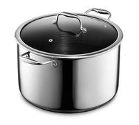 HexClad Hybrid Nonstick 12-Litre Stockpot with Tempered Glass Lid, Dishwasher Safe, Induction Ready, Compatible with All Cooktops