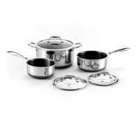 HexClad Hybrid Nonstick 6 Pc Pot Set, 2, 3, and 8-Qt Pots & Lids