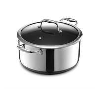 HexClad Hybrid Nonstick 7.5-Litre Stockpot with Tempered Glass Lid, Dishwasher Safe, Induction Ready, Compatible with All Cooktops