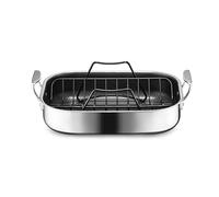 HexClad Hybrid Nonstick Small Roasting Pan with Rack, Great for Broiling and Large Poultry, Dishwasher-Friendly, Oven-Safe Up to 480°C