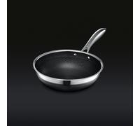 HexClad Hybrid Wok, 25cm | Stainless Steel and Non-Stick | Stay Cool Handles, Dishwasher and Oven Safe