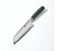 HexClad Santoku Knife, 18 cm Japanese Damascus Stainless Steel Blade, Full Tang Construction, Pakkawood Handle