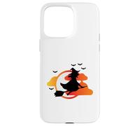 Hexe auf Besen vor Sonnenuntergang mit Fledermäusen Case for iPhone 15 Pro Max