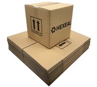 Hexeal 28.8cm x 28.8cm x 20cm Medium Cardboard Box, 15 Pack | Packaging Box, Storage Box, Extra Strong