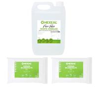 Hexeal 5L Pure Value White Vinegar & 2 x 1kg Sodium Bicarbonate Bag | White Vinegar and Sodium Bicarbonate for Cleaning, Sanitising, Deodorising & Removing Grime