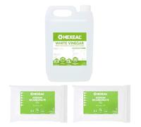 Hexeal 5L White Vinegar & 2 x 1kg Sodium Bicarbonate Bag