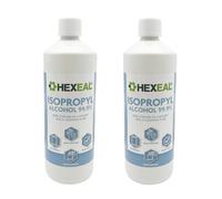 Hexeal 99.9% Isopropyl Alcohol 2L (IPA002LTBTBL) for Sanitising, Cleaning & Degreasing Electronics - 2 x 1L Bottles