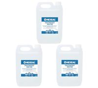 Hexeal Deionised Water 15L - 3 x 5L for Steam Irons, Car Batteries, Windscreen Fluid & Antifreeze - Demineralised, Reduces Limescale Deposits & Stains - For Lab Use