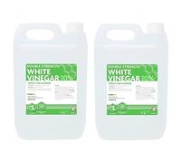 Hexeal Double Strength White Vinegar 10L - 2 x 5L of 10% Strong Cleaning Vinegar for Sanitising & Cleaning - Suitable for Use in the Garden - Deodorises & Removes Grime