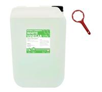 Hexeal Double Strength White Vinegar 25L with Drum Spanner - 25L of Strong 10% Cleaning Vinegar for Sanitising & Cleaning - Suitable for Use in the Garden - Deodorises & Removes Grime