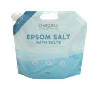 Hexeal Epsom Salt 5kg - 5kg Pouch of Magnesium Sulphate for Bathing - Dissolves Easily in Warm Water - Resealable Pouch for Everyday Use