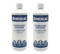 Hexeal Hydrogen Peroxide 2L - 2 x 1L Bottles of 3% Hydrogen Peroxide - Multipurpose Cleaner, Disinfectant and Stain Remover