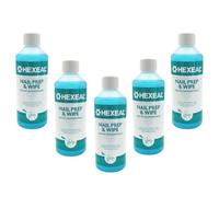 Hexeal Nail Prep & Wipe 5 x 500ml - Clean & Prep for Gel and Acrylic Nail | 2.5L - Perfect for Home and Salon Use, Formulated for Cleaning and Prepping for Gel, Acrylic, or Traditional Polish