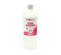 Hexeal Pure Acetone 1L - 1L Flip Cap Bottle of 99.5% High Strength Acetone for Nail Polish & Nail Varnish Removal - Professional Quality Gel Polish & Acrylic Soak Off & Removal