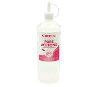 Hexeal Pure Acetone 1L - 1L Nozzle Cap Bottle of 99.5% High Strength Acetone for Nail Polish & Nail Varnish Removal - Professional Quality Gel Polish & Acrylic Soak Off & Removal