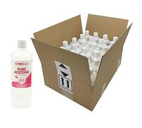 Hexeal Pure Acetone 25L - 25 x 1L Bottles of 99.5% High Strength Acetone for Nail Polish & Nail Varnish Removal - Professional Quality Gel Polish & Acrylic Soak Off & Removal