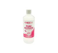 Hexeal Pure Acetone 500ml - 500ml Flip Cap Bottle of 99.5% High Strength Acetone for Nail Polish & Nail Varnish Removal - Professional Quality Gel Polish & Acrylic Soak Off & Removal