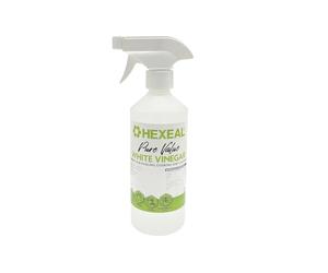 Hexeal Pure Value White Vinegar 500ml Spray - 500ml Spray Bottle of Food Grade White Vinegar for Cooking, Cleaning, Pickling & Baking - Cleans Surfaces & Deodorises & Removes Grime