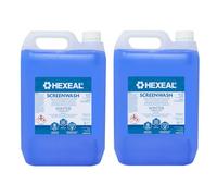 Hexeal Screenwash 10L - 2 x 5L of Winter Strength, Concentrate, Ready to Use, Windscreen Wiper Fluid for Winter Protection - Improve Vision, Reduce Frost & Buildup of Dirt