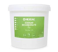 Hexeal Sodium Bicarbonate 5kg - 5kg Bucket of Food Grade Baking Soda for Cooking, Baking, Home Cleaning & Bath Bombs - Fine Powder, Deodorises & Removes Grime - FCC E500