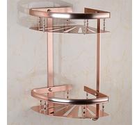 HEXEH Corner Shower Caddy Bathroom Shelfs Wall Mounted Cosmetic Storage Gold Aluminum Shampoo Organizer Shelf Home Organizer Draining Rack Bathroom Accessories with Hook/Rose Gold