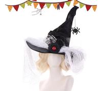 Hexenhut - Spitz zulaufende Spitze, Cosplay Accessory, Spinnenknochen-Design, Halloween-Requisite | Hexenhut für Erwachsene, Abschlussbälle, Maskenbälle, Feiertage und Weihnachten