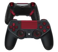 HEXGAMING NEW EDGE Wireless Controller Compatible with ps4-4 Back Buttons, 6 Profiles, Hair Triggers, Swappable Thumbsticks - Black Red