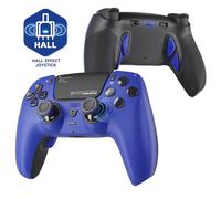 HEXGAMING PHANTOM Pro Controller with 4 Remappable Buttons, 6 Remapping Profiles, 8 Interchangeable Analog Stick, and Adjustable Triggers Compatible with ps5, PC, Mobile - Hall Effect Dream Blue