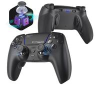 HEXGAMING PHANTOM Pro Controller with 4 Remappable Buttons, 6 Remapping Profiles, 8 Interchangeable Analog Stick, and Adjustable Triggers Compatible with ps5, PC, Mobile - Hall Effect Chaos Black