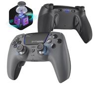 HEXGAMING PHANTOM Pro Controller with 4 Remappable Buttons, 6 Remapping Profiles, 8 Interchangeable Analog Stick, and Adjustable Triggers Compatible with ps5, PC, Mobile - Hall Effect Shadow Gray