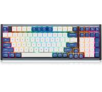Hexgears I4 Mechanical Keyboard with Number Pad, Aluminum Gaming Keyboard Kailh Red Switch, RGB Backlight, PBT Keycaps, Hot Swappable for Windows/Mac OS (White-Blue)