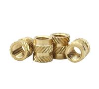 HEXHUASR 10/15/20/40/50/100pcs M1 M1.2 M1.4 M2 M2.5 M3 M4 M5 M6 M8 Thread Knurled Brass Heat Insert Nut Copper Embedment Embed Parts Nuts NUTS(Length 6mm)