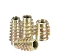 HEXHUASR 10/20/30pcs M4 M5 M6 M8 M10 Threaded Insert Nuts Zinc Alloy Wood Furniture Nuts Hex Flush Internal Threads(20pcs,M6x20mm)