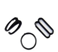 HEXHUASR 100pcs/bag Plastic Lingerie Underwear Bra Strap Adjustment O Rings 8 Slide 9 Hooks ，Inner Diameter 6/8/10/12/15/18/20/25mm(Clear Hooks 9,18mm)