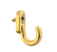HEXHUASR 20pcs Mini Alloy Hooks w/screws Wall Hangers 17mm/0.67in Vintage Black Silver Gold Kitchen Bathroom Key Towel Hat Coat Bag Mask(Golden X 20)