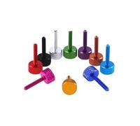 HEXHUASR 5-10pcs/lot M3 M4 m5 m6*6/8/10/12/16/20 colourful aluminum knurled hand tighten thumb screw(Deep blue,16MM_M4 10PCS)