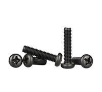 HEXHUASR M1 M1.2 M1.4 M1.6 M1.7 M2 M2.5 M3 M4 M5 M6 DIN7985 Black Carbon Steel Cross Recessed Pan Head Machine Screw TV Bolts(14mm)