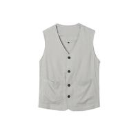 HEXHUASR Men Linen Suit Vest, Vintage Single Breasted Blazer Veset Thin Sleeveless Casual Cardigan Vest Soft Cozy Sport Jacket Loose Fit Summer Leisure Tank Tops Grey 3Xl