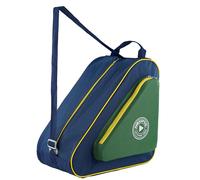 HEXIFUL Skate Bag to Carry Ice Skates, Inline Skates, Roller Skates and Quad Skates for Both Kids and Adults (Olive-Navyblue/Yellow)