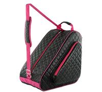 HEXIFUL Skate Bag to Carry Ice Skates, Inline Skates, Roller Skates and Quad Skates for Both Kids and Adults (Black/Pink 023)