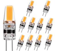 Hexilgbn G4 LED Bulb,Dimmable 3W Replacement for Halogen Lamp 30W,AC/DC 12V-24V G4 COB Mini LED Lamp,360° Beam Angle No Flickering 300Lm,Warm White,10 Pack