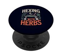 Hexing With Herbs Funny Halloween Witch Herbalist Spooky PopSockets Adhesive PopGrip