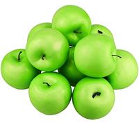 Hexint 12Pcs Simulation Fake Apple Artificial Fruit Green Apples Lifelike for Christmas Home House Kitchen Wedding Party Photography Decoration