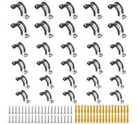 HexinYigjly Stainless Steel Rubber Lined P Clips Assorted, 30 Pcs 20-30mm Hose Pipe Clamps, Pipe Strap Clamps,Hose Conduit Clips,Rubber-Lined P-Clips Metal Wire Cable clamp for Cable,Cord,Wire, Tube