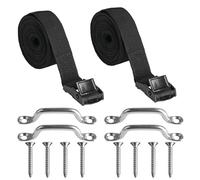 HexinYigjly4 PcsHeavy Duty Ratchet Tie-Downs,25mm x 3m Adjustable Lashing Belts with Cam Buckle - Black Multi-Purpose Securing Belts for Bike Racks,Batteries,Vans,Motorcycles,Trailers,Cargo & Luggage