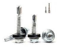 Hexizexi 150 Roofing Screws with Rubber Washers 4.8x16mm Hex Head Self Tapping Tech Screw for Metal Zinc Plated Corrugated Roofing Fixings with 2 M8 Hex Socket