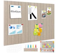 Hexizexi 60 x 40 cm Large Felt Board 4 Pcs 20 x 30 cm Dark Camel Bulletin Board with 60 Pushpins and 40 Adhesive Tabs for Walls Home Office School